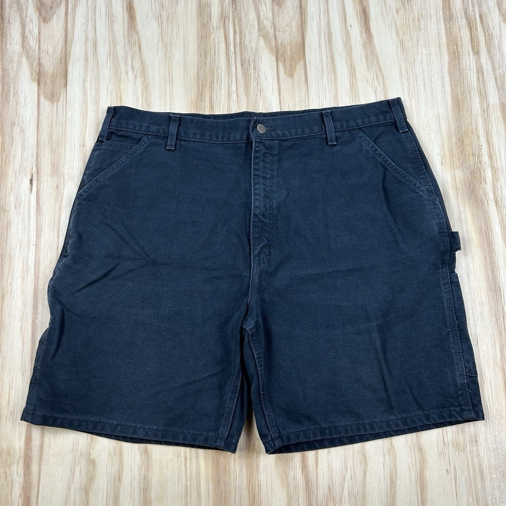 Carhartt Men's 40 Black Canvas Carpenter Shorts B25 BLK Workwear Utility